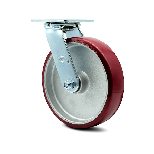 8 Inch Poly on Aluminum Wheel Swivel Caster with Ball Bearing